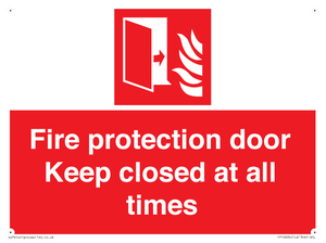 Fire protection door Keep closed at all times